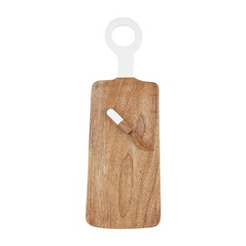 Mud Pie Natural Lacquer Board Set; Board 20" x 7 1/4" | Spreader 5 1/2"