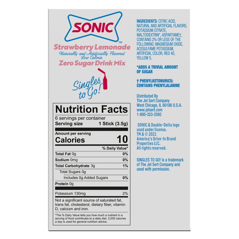 SINGLES TO GO! Sonic Drink Mix Variety Pack, Sonic Limeade,