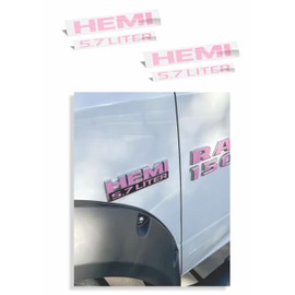 HEMI 5.7 Liter Emblem Overlay Decal - 2013-2018 Ram - (Color: Pink)