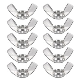 PATIKIL Wing Nuts, 10 Pcs M8 x 1.25 Stainless Steel Butterfly Wing-Nut Fasteners Parts Metric Thread for Repair Install House Furniture Boat, Silver