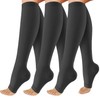 OUIVIAL 3 Pack Copper Compression Socks for Women&Men, 20-30mmHg Open