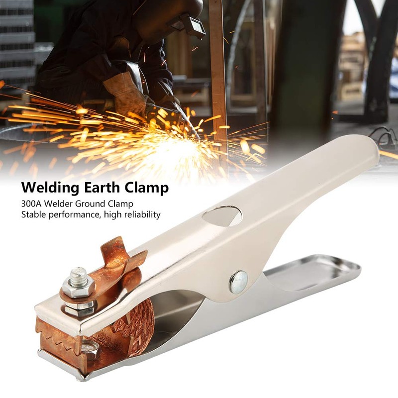 300A Electroplated Ground Clamp Copper Heavy Duty Arc Welding Earth