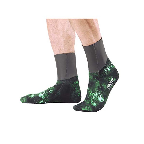 SEAC Seal Skin, Camouflage 3 mm Neoprene Socks, Thermal Sock for Freediving and Spearfishing