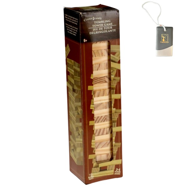 KS Tumbling Tower Game 72 Pieces Challenging Building Blocks Wood