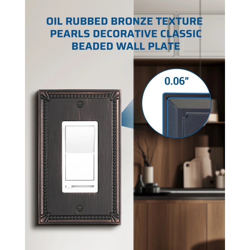 DEWENWILS Sunken Pearls Decorative Wall Plate Switch Plate Outlet Cover,Switch