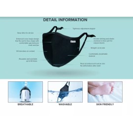 ProXmask High Quality Reusable & Adjustable Turquoise Protective Face Mask Covering  - Medium