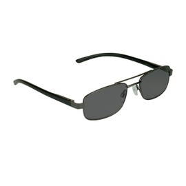 proSPORT Sun Readers Glasses +1.00 Smoke Lens Gunmetal Frame Pilot Square Aviator Full lens Reader NOT BIFOCAL