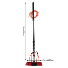 Water Fed Pole Kit Solar Panel Washing Brush Kit 23.62ft Extendable Pole Kits Outdoor Window Cleaner Water Fed Cleaning System Washing Dusting Equipment Tool