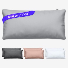 Wolkenfeld Cushion Cover 40 x 80 cm, Light Grey - Cuddly Soft and Non-Iron - Super Soft Pillow Case - Cushion Cover with concealed zip