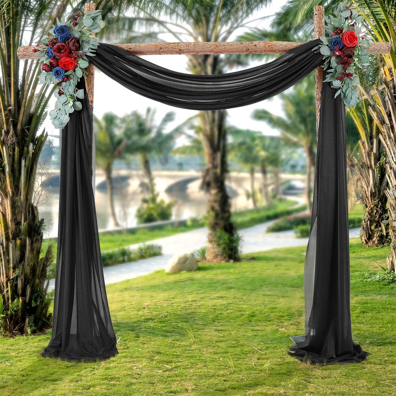 Wedding Arch Draping Fabric Black Backdrop Curtain Drape Easy to
