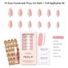 Aeollik Uñas postizas hechas a mano, cortas, almendradas, blancas, con