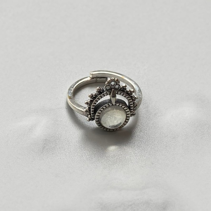 VIE Vintage Bali Sphere Ring, Opalite