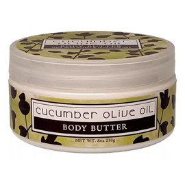 Greenwich Bay Trading Co. Scented Botanic Body Butter - Luxurious Hydration with Shea & Cocoa Butter, Enriched with Vitamin E - 8 Ounce Tub (Cucumber Olive Oil)