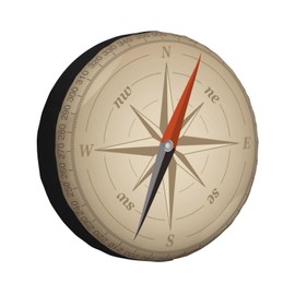 Universal Replacement Wheel Cover Vintage Compass Pattern Waterproof Spare Wheel Cover Dustproof Tyre for Trailer, Motorhome, SUV, Off-Road Vehicle Wheel 16 Inch