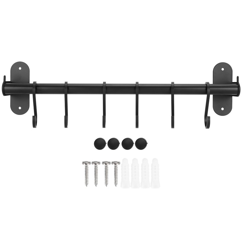 40cm 6 Hooks Pot Lid Hanger Punch WallMounted Storage Holder