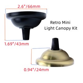 Tsnamay 4Pcs Retro Mini Light Canopy Kit Diameter 2.6"/66mm,Black Ceiling Plate Chassis Base Pendant Light Accessories