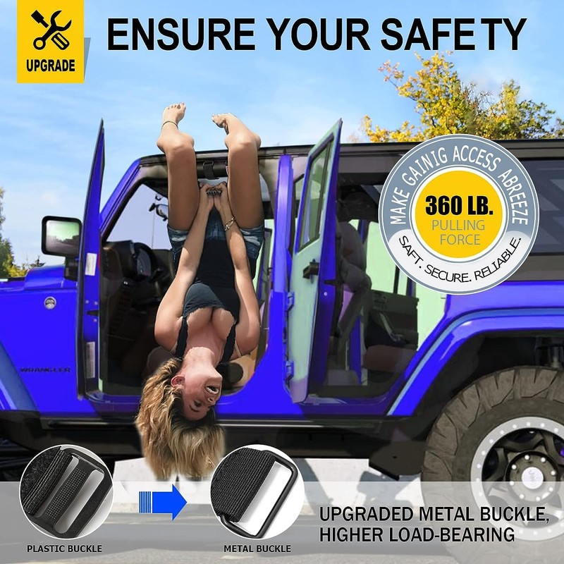 2 Pack Grab Handle Set for Jeep Wrangler Roll Bars