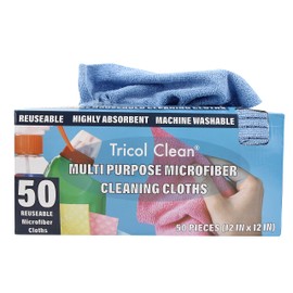 Tricol Clean Profesional Resuable Lint Free Microfiber Edgeless Cleaning Cloth Cleaning Rags,Absorbent Microfiber Wipes for Housekeeping, Car Cleaning(12 * 12 Inches) (blue1)