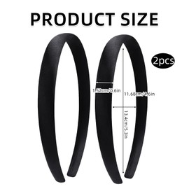 2 Stück Gepolsterte Haarband Stirnbänder, Einfaches Rutschfestes Haarband Haarreifen Kunststoff Kopfband, Solides Haarreif, Dünn Stirnband Mode Haarschmuck Vintage für Frauen Mädchen DIY