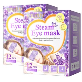 Self Heating Eye Mask, 24 Pieces, Steam Eye Mask, Sleep Mask, Eye Strain, Dry Eyes, Disposable Moisturising Hot Compress, Eye Mask, Improve Sleep Quality