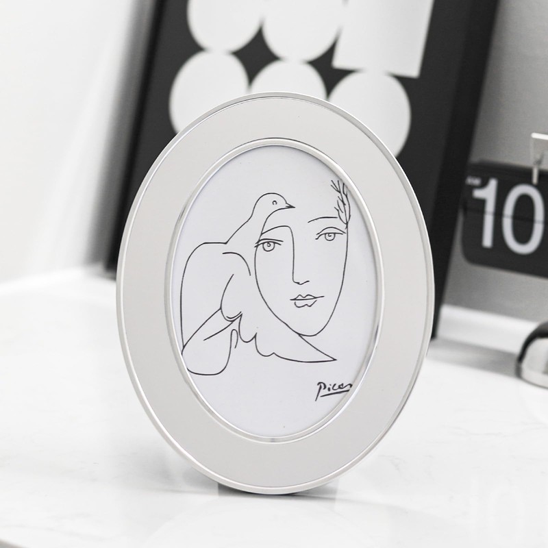 SWTHONY Oval 5 x 7 Picture Frames, Silver Modern 5
