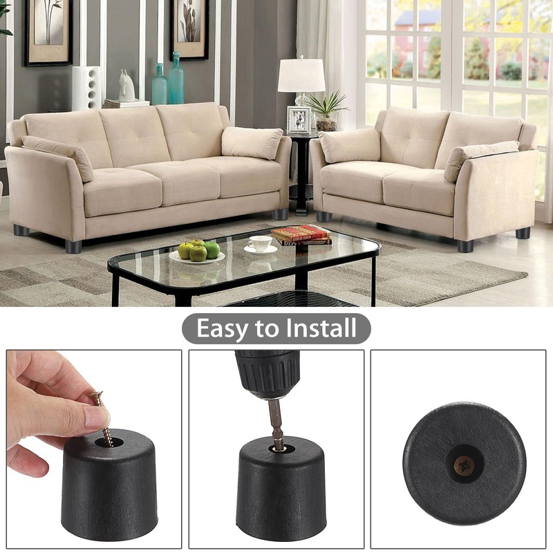OwnMy 4PCS 2 Inch Plastic Furniture Legs Screw-in Plastic Sofa