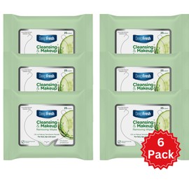 DeepFresh Cucumber Make-Up Removal Wipes - Gentle Cleansing for Face & Eyes | Removes Waterproof Makeup, Hydrates Skin | Pack of 6| Travel-Friendly, Dermatologist-Tested