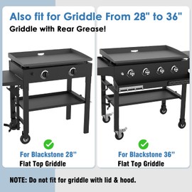 Universal Wind Guard and Warming Rack Set for Griddle From 28" to 36" without a Hood, Wind Screen and Cooking Grid Grill Accessories for Blackstone 36" and other Griddle with Rear Grease