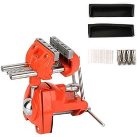 CYTGOUPER 70mm Jaw Width Articulating Bench Vise, Mini 360° Rotating Vise, Adjustable Aluminum Table Vise for Workbench and Woodwork