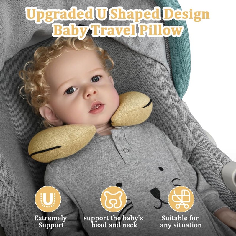 Alaoo Kid's Travel Neck Pillow, Comfortable Support Heads Pillow for