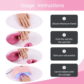 Mano de práctica profesional de silicona para uñas acrílicas con soporte de soporte, mano reutilizable para entrenamiento de uñas, acrílico y técnicas de gel por Nail Techs Artists