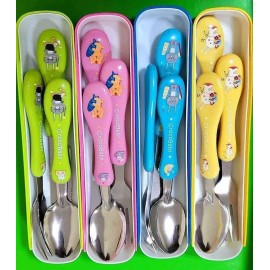Mitu Set Cubiertos Portatiles Acero Estuche Alimentos Niño Niña