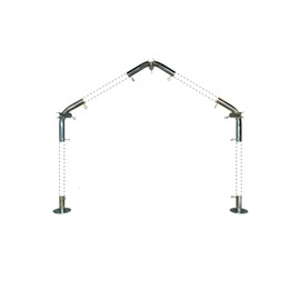 High-Peak Canopy Extension Fittings/Middle Pieces for High Peak Connectors with 120 Degree Angle (Choose Size) (Connects 1" Pipes)