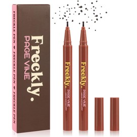 LYBHDAFA 2PCS Freckle Pen, Soft Dot Faux Freckle Stamp for Natural Lifelike Sun-kissed Makeup, Waterproof & Long Lasting Quick Dry Magic Fake Freckles Stain Marker (04 Espresso & 04 Espresso)