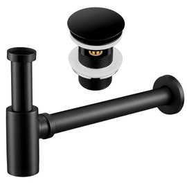 Sink Siphon, Chrome & Black