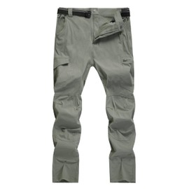 WENRONSTA Men's Hiking Work Cargo Pants Quick-Dry Lightweight Waterproof 6 Pockets Outdoor Mountain Fishing Camping Pants Sage Green L