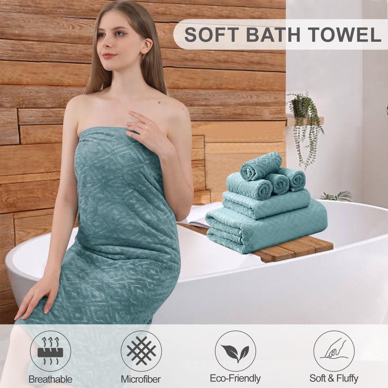 Smuge 18-Piece Bath Towel Set, Include 6 Bath Towel Sheets,