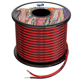 14 awg Silicone Electrical Wire 2 Conductor Parallel Wire line 50ft [Black 25ft Red 25ft] 14 Gauge Soft and Flexible Hook Up Oxygen Free Strands Tinned Copper Wire