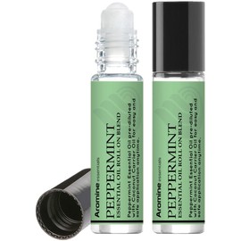 Peppermint Essential Oil Roll On, Pre-Diluted 10ml (Pack of 2)