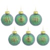 Iridescent Green Blue Gold Rainbow Glitter Christmas Tree Baubles -