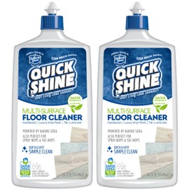 Quick Shine Multi Surface Floor Cleaner 27oz, 2Pk | Ready to Use-Streak Free- No Rinse | Use on Hardwood, Laminate, Luxury Vinyl Plank & Stone | Use in Spray Mops & Vac Mops | Safer Choice Cleaner
