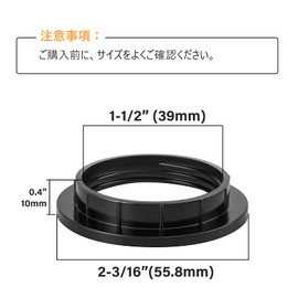 DiCUNO E26 Socket Rings for Shade Fixing DIY Lamp Shade Coloring Screw Down Fixture Pendant Light Retainer Ring Black Set of 4