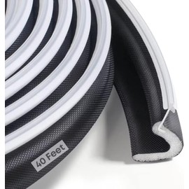 QDiShi Kerf Weather Stripping Door Seal 20FT Black PVC Door Seal Strip for Large Gap Noise Reduction, Weatherproof & Insulation