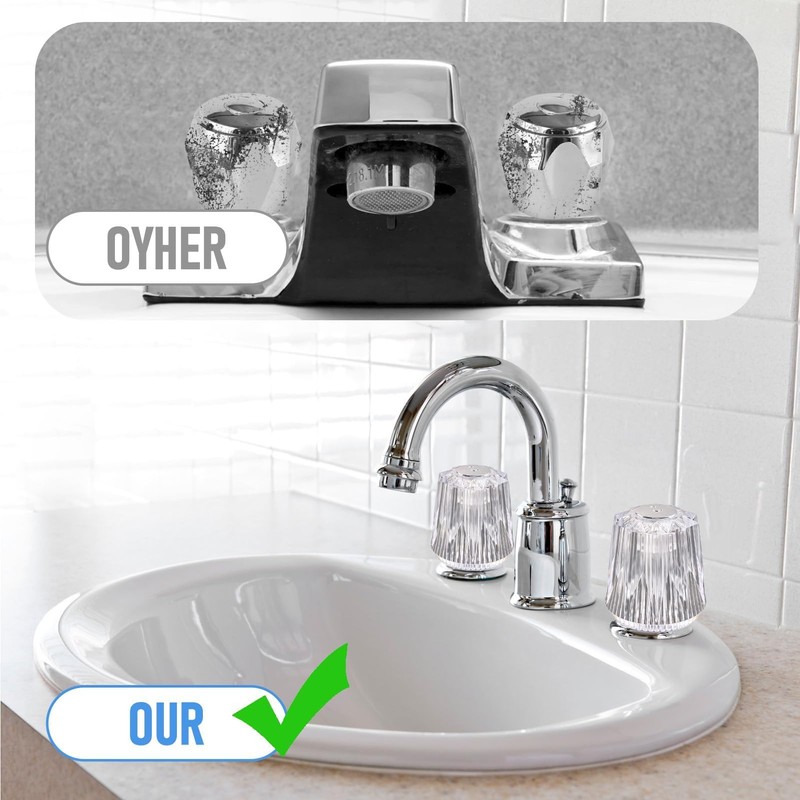 2 Pcs Large Shower Knob Replacement, Acrylic Tub Shower Faucet