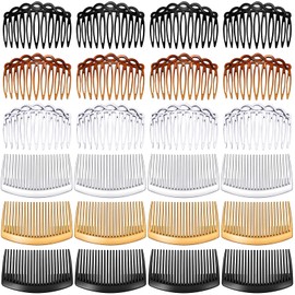 VEGCOO Pack of 24 Plastic Hair Side Combs French Hair Side Comb Plastic Twist Comb Hair Combs Small Hair Combs Hair Comb Hair 11 and 23 Teeth Hair Combs
