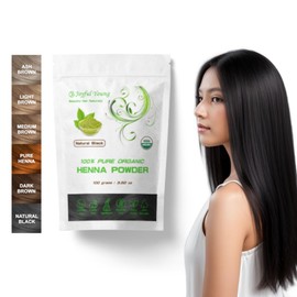 100% Organic Henna Hair Color – Natural, Chemical-Free Hair Dye for Rich, Vibrant Color & Gloss – Grey Coverage, Safe for All Hair Types, Vegan Non-Toxic, Herbal Hair Treatment (NATURAL BLACK)