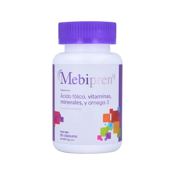 Acido Folico Mebipren 9 600 Mg Vitaminas Minerales 30 Caps