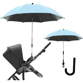 Nakazawa Clip-On Universal Stroller Umbrella with UV Protection, Baby Stroller Parasol 85cm/33.5in Diameter with Umbrella Clip Fixing Device