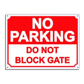 Shawprint Limited No Parking, Do Not Block Gate Warning Sign. Tough, Durable and Rust Proof Weatherproof Tin Sign/Plaque (10” x 8”)