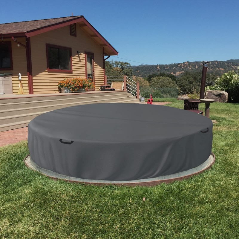 Bitubi 8 Ft Steel Round Stock Tank Pool Cover,Upgraded to
